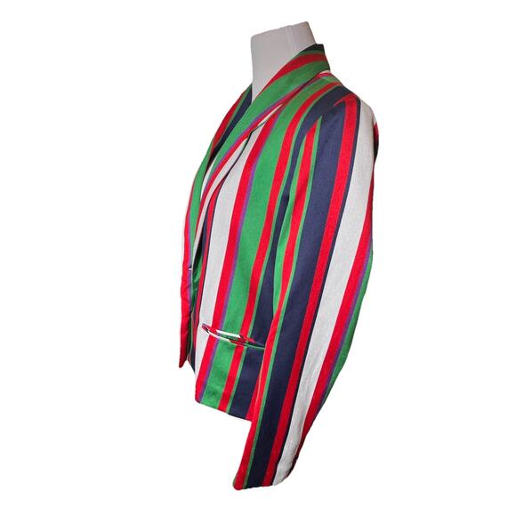 Vintage 1970s Jupe Blazer Women’s Silk Blend Multicolor Stripe ILGWU Union Made - Picture 14 of 16